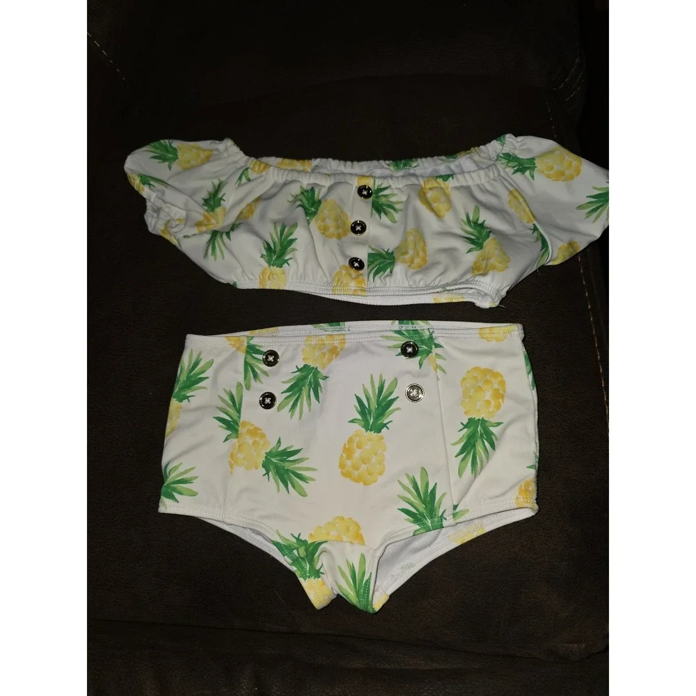 Janie‎ and jack swim shop pineapple 2 piece suit bikini size 6